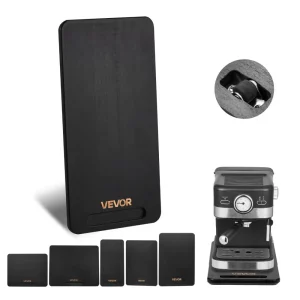 Výsuvná doska, 36,8 x 19,1 cm, Doska s gumenými kolieskami a dutou rukoväťou, Ľahko sa čistí, Výsuvná doska, Doska na kolieskach pre spotrebiče, Ľahko pohyblivá základňa pre kávovar, Kuchynský robot, Čierna