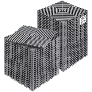 Sprchová rohožka so zámkovou drenážou 31 x 31 cm Modulárne zámkové podlahové rohože, 50 kusov, spojené drenážne rohože, protišmykové drenážne dlaždice, do garáže a záhrady, sivá