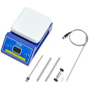 Magnetická miešacia platnička , max. 300 °C, 0–2000 ot./min., objem 5000 ml, s LED obrazovkou, stojanom a miešacími tyčinkami v cene, výkon 500 W