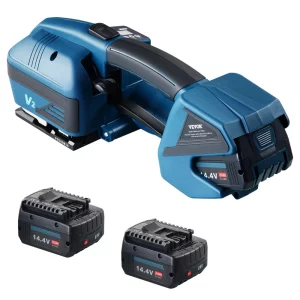 Elektrický páskovač, na páskovanie PP-PET pások 0,35"-0,63", prenosný elektrický páskovač s digitálnym displejom, 2 x automatický páskovač s batériovým napájaním 4000 mAh na kartónové palety