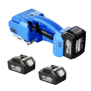 Elektrický páskovač, na páskovanie PP-PET pások 0,35"-0,63", prenosný elektrický páskovač s digitálnym displejom, 2 x 5000 mAh batériový automatický páskovač na kartónové palety