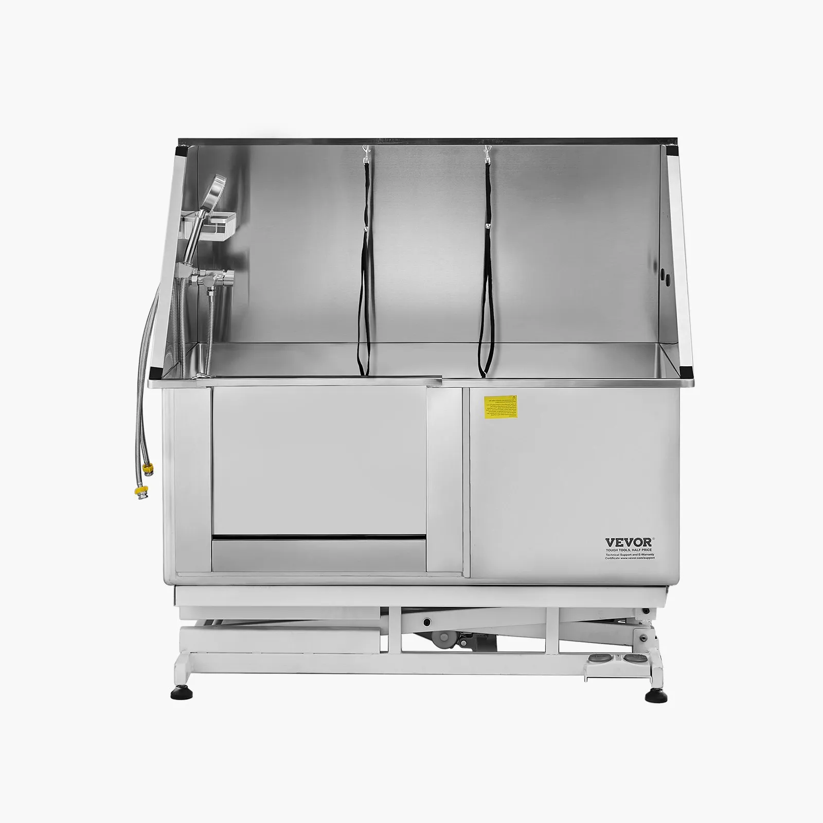 Elektrická umývacia stanica pre psov so zdvíhacou funkciou, 127 cm vaňa pre domáce zvieratá s PE filtračnou doskou na vodu, batériou a sprchovou hlavicou, vaňa pre psov, umývadlo pre viac domácich zvierat (ľavé dvierka) – Obrázok 3