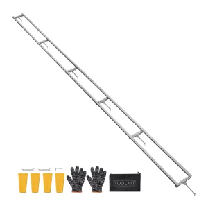 Systém vedenia koľajníc pre píly, 4,5 m, 6 priečnych frézovacích súprav pre motorové píly, hliníkový systém koľajníc pre frézovanie motorových píl, 4 kliny, súprava vedenia koľajníc pre stavebných robotníkov a stolárov