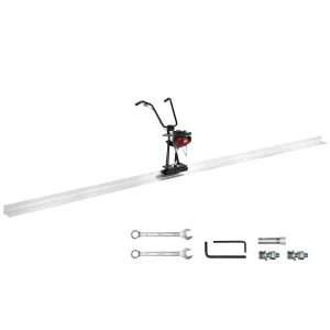 Elektrický rozdeľovač betónu vyrobený z hliníka, 3,36 m, nástroj na vyrovnávanie a dokončovanie betónových poterov, 4-taktný vibračný motor, výškovo nastaviteľné rukoväte, vysoká účinnosť, 6500 ot./min.