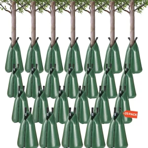 Zavlažovacie vrecia na stromy, balenie 25 kusov, 75l zavlažovacie vrecia pre nové stromy, 5-9 hodín pomalého uvoľňovania, zavlažovacie vrece so zipsom, systém zavlažovania stromov pre hlbokú starostlivosť o koreňový systém