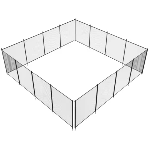 Bazénový plot, 1,21 x 14,63 m, odnímateľný detský bezpečnostný plot, jednoduchá inštalácia svojpomocne, bazénový plot, 340 g Teslin PVC plot na bazén, chráni deti a domáce zvieratá