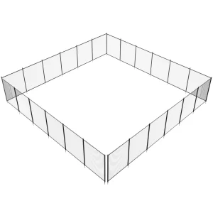 Bazénový plot, odnímateľný detský bezpečnostný plot 1,21 x 21,95 m, jednoduchá inštalácia svojpomocne, bazénový plot, 340 g Teslin PVC sieť na plot, chráni deti a domáce zvieratá