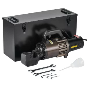 Elektrická hydraulická rezačka výstuže, prenosná rezačka výstuže s výkonom 2300 W, reže výstuž 5 – 32 mm za 4,5 sekundy, vysokovýkonná rezačka výstuže s príslušenstvom bohatým na olej, čierna RC-32