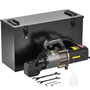 Elektrický hydraulický rezač svorníkov, 2000W rezač výstuže, reže výstuž do hrúbky 5-25 mm za 2,5 až 3 sekundy, rezač výstuže s olejovým príslušenstvom, čierny