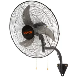 Nástenný ventilátor, oscilačný nástenný ventilátor 49 cm, 4650 CFM, 3 rýchlosti, komerčný alebo bytový ventilátor na chladenie skladov, skleníkov, dielní, terás, pivníc, čierny