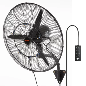 Ventilátor Misting Fan, 24-palcový oscilačný vodotesný ventilátor, 3 rýchlosti, 7000 CFM, komerčný alebo rezidenčný ventilátor na chladenie skladov, skleníkov, dielní