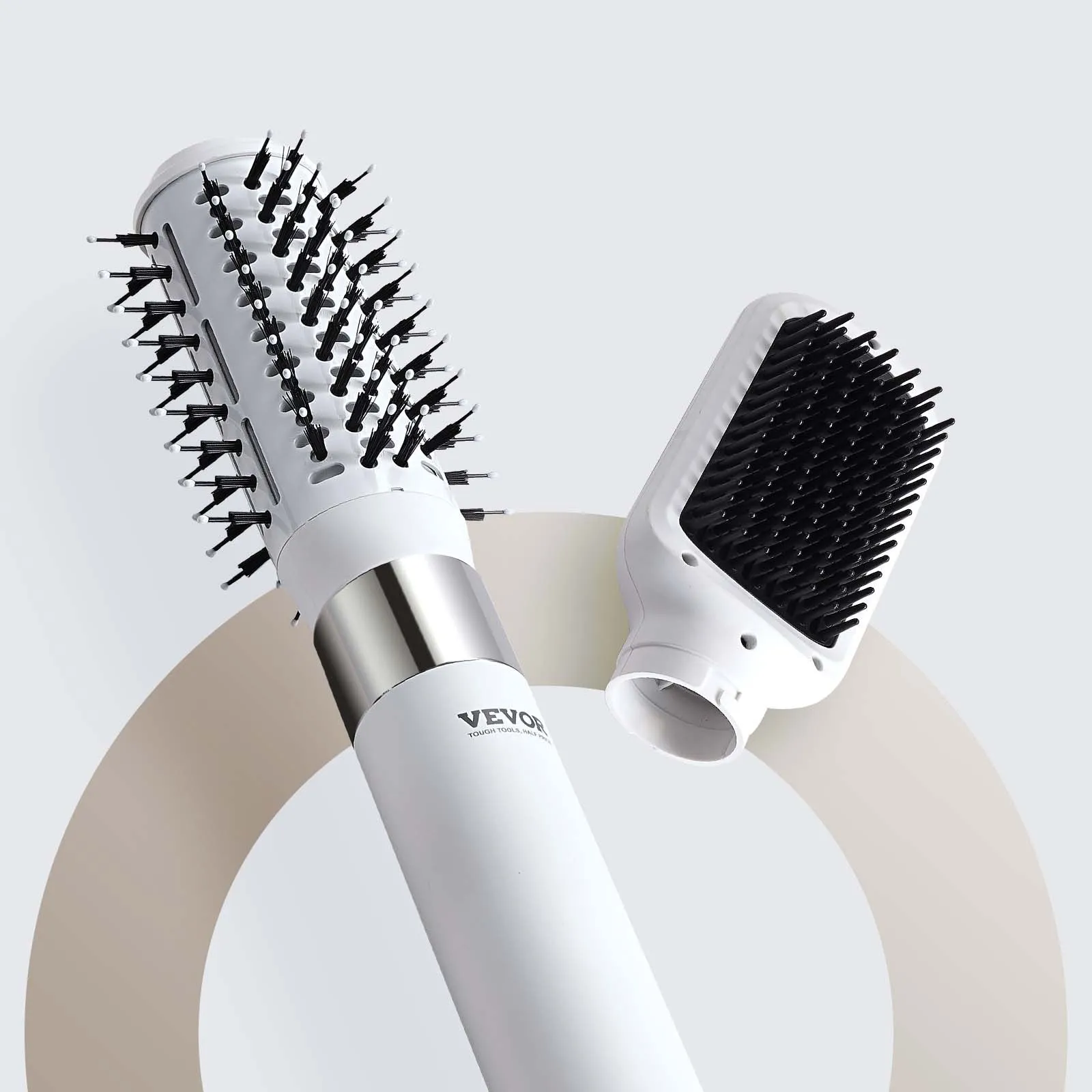 Fén na vlasy , iónová kefa na fén, stylingový nástroj s 110 000 ot./min. s oválnou a lopatkovou kefou, 4 teploty a 3 rýchlosti, kefa na fén, stylingový nástroj na sušenie, objem a narovnávanie vlasov – Obrázok 2