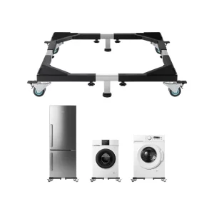Stojan na chladničku, mobilný podstavec, nosnosť 540 kg, stojan na práčku s 8 uzamykateľnými dvojitými kolieskami a 4 brzdami, nábytkový vozík 58-93 cm na práčku, chladničku a sušičku