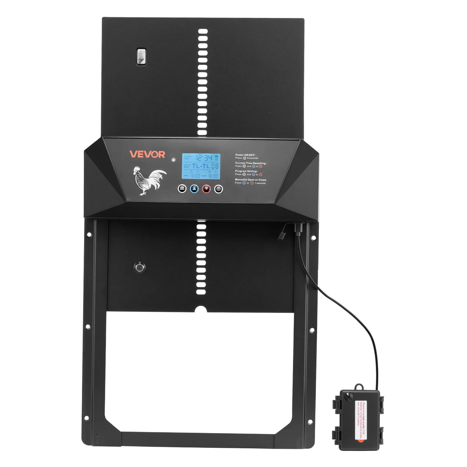 Automatické dvere kurníka s LCD displejom, svetelným senzorom, časovačom, manuálnym nastavením, ochranou proti privretiu, dvere kurníka, otvárač brány v – Obrázok 2