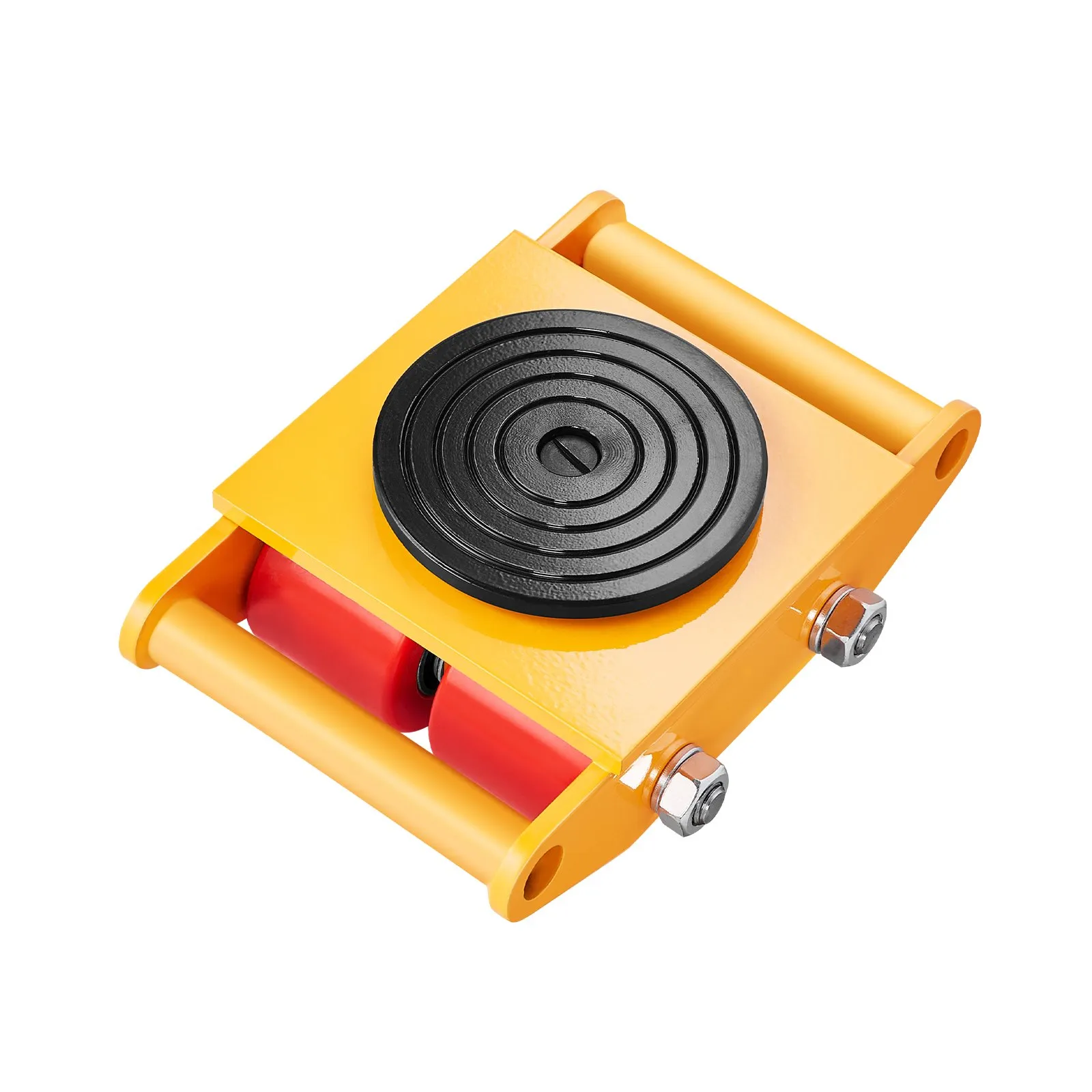 Strojový valček, 6T nábytkový valček, 278 x 220 x 105 mm nábytkový vozík, strojový valček s 360° otočným uzáverom a PU smerovými valčekmi, nábytkový vozík, ťažký priemyselný sťahovací stroj, žltý – Obrázok 4