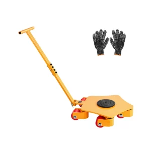 Strojový vozík, 4 T, Prepravný vozík na stroj, Prepravný vozík na stroj s 360° otočným krytom a otočnými kolieskami z PU, Vysoko odolný priemyselný strojový nábytkový vozík s rukoväťou do skladu, dielne