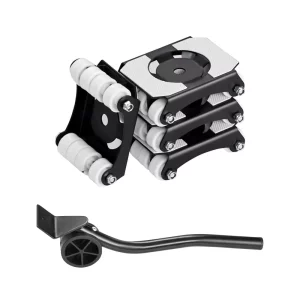 Nábytkový vozík, nosnosť 340 kg, prepravník nábytku s kolieskami, z uhlíkovej ocele, dvojradová a osemkolesová konštrukcia, sada náradia na zdvíhanie a tlačenie nábytku pre domáce spotrebiče, pohovku, chladničku