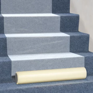 Ochranná fólia na koberce , 61 x 15 m, ochrana podlahy a povrchov so samolepiacou podložkou a jednoduchou inštaláciou, samolepiaca ochranná rolka z polyetylénových rohoží do auta pre stavebné účely a rekonštrukcie