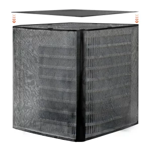 Kryt klimatizácie, 914 x 914 x 1010 mm, ochranný kryt, dvojvrstvový, ochranný kryt, odnímateľná strecha, vodeodolný polyester, univerzálna ochrana HVAC pre vonkajšie klimatizácie, čierny