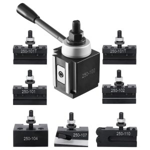 Sada držiakov nástrojov s rýchlou výmenou, 8-dielna, oceľový držiak, pre mini sústruhy a kovové sústruhy s priemerom otáčania 254 – 381 mm, odolný oceľový materiál, ideálne do vašej dielne