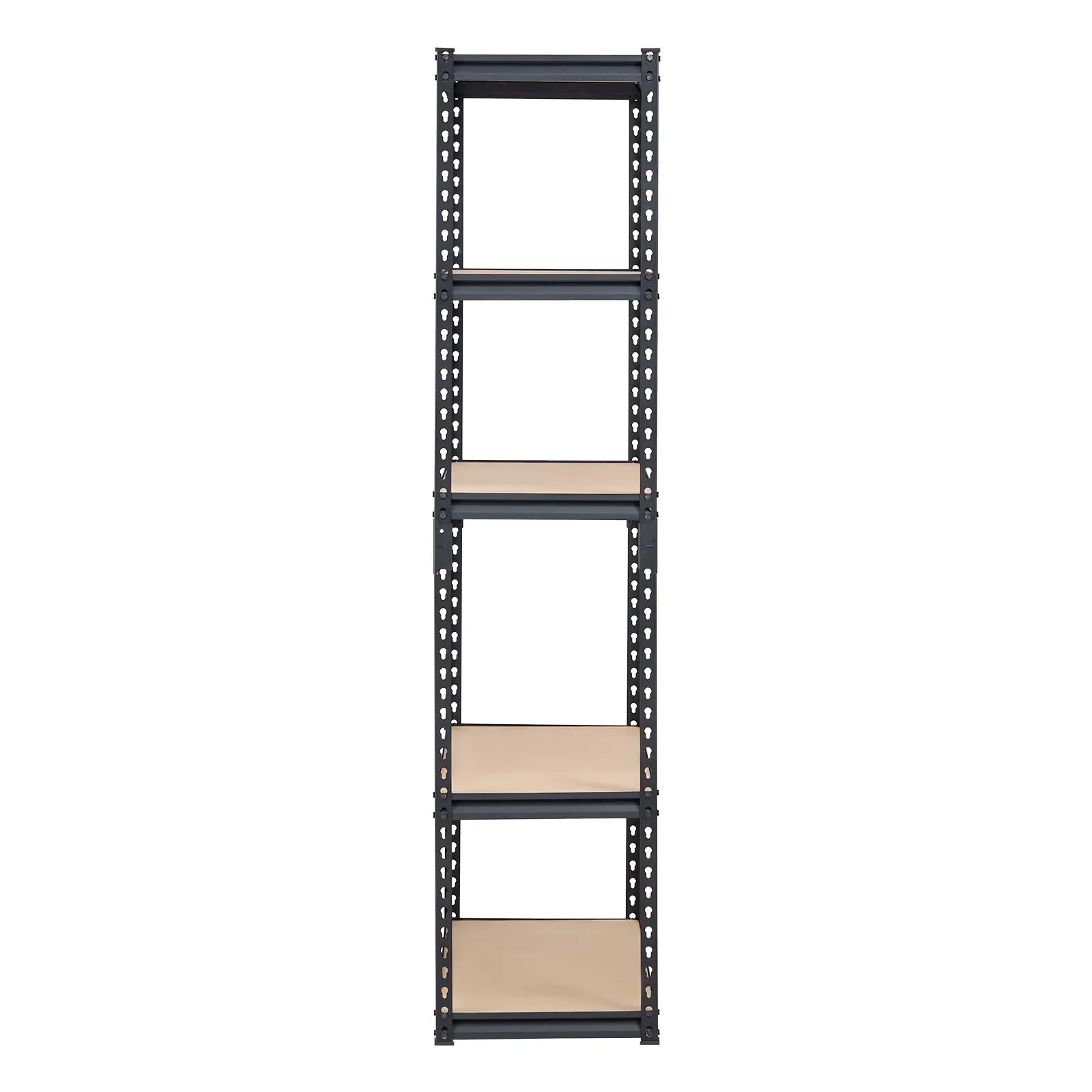 Regál, 907 kg, 5-úrovňový úložný regál do garáže, 406x914x1813 mm, Vysokopevnostné regály, Dielenské regály, Kovové regály do garáží, Univerzálne regály, Ideálne do kuchyne, skladu, pivnice, Čierne – Obrázok 3