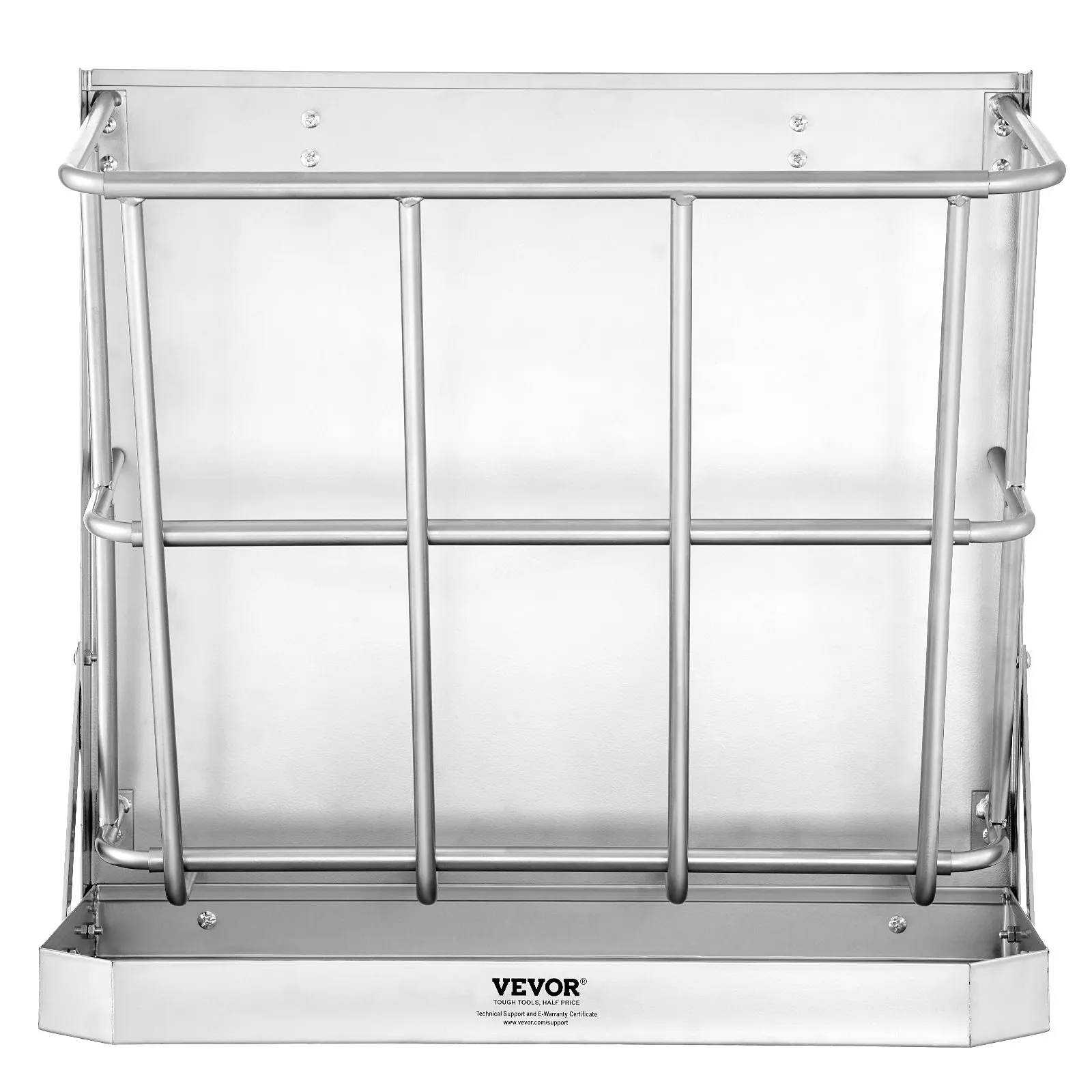 Stojan na seno pre hospodárske zvieratá, 610 x 297 x 584 mm, 2 v 1 kŕmidlo na seno a obilie, nástenný stojan na seno s kŕmnym podnosom, kŕmny žľab pre kozy, robustný oceľový stojan na seno pre ovce a kone, dávkovač krmiva – Obrázok 2