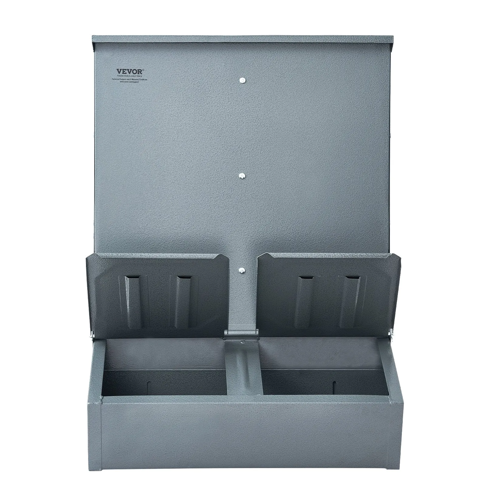 Kŕmidlo, objem 3,7 bušlov, kŕmny box s dvojitými dverami, odolný oceľový kŕmny žľab, kŕmidlo pre ošípané, vonkajší stojan na seno, nakŕmi až 8 ošípaných – Obrázok 4