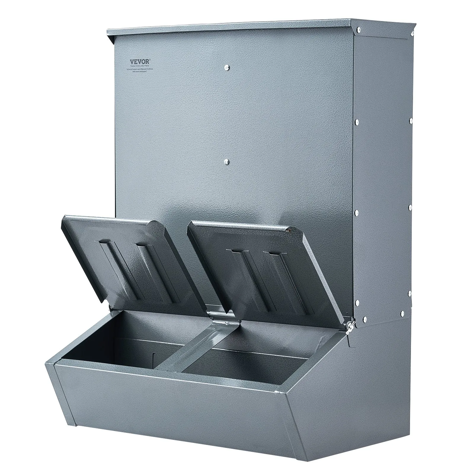 Kŕmidlo, objem 3,7 bušlov, kŕmny box s dvojitými dverami, odolný oceľový kŕmny žľab, kŕmidlo pre ošípané, vonkajší stojan na seno, nakŕmi až 8 ošípaných – Obrázok 5