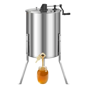 Medomet, rám 4/8, manuálny tangenciálny medomet s priehľadným vekom, medomet z nehrdzavejúcej ocele s výškovo nastaviteľným stojanom, zariadenie na odsávanie plástov pre včelárstvo