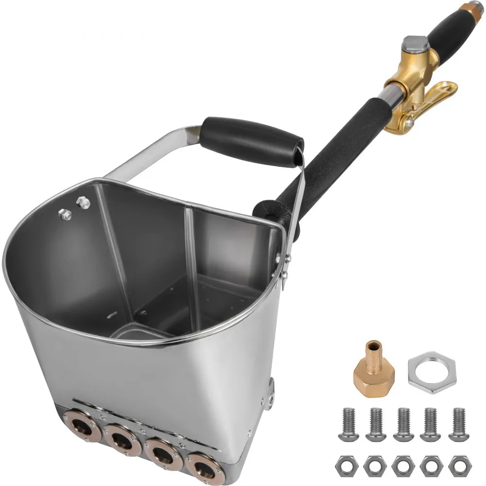 Striekací stroj na omietku 4 trysky, 4,6 lb profesionálny striekací stroj na omietku, striekacia pištoľ 35 x 20 x 25 cm, strieborná striekacia pištoľ na štukatéra 2,1 kg, na steny a stropy, striekací stroj na cementovú maltu