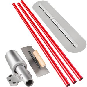 Hladidlo na betón Bull 900x200 mm, Kompletná sada hladidiel na betón, dĺžka rukoväte 3 x 1,8 m, Hladidlo na oceľové podlahy, nastaviteľná stavebná pomôcka