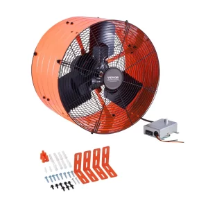 Podkrovný odsávací ventilátor, 420 x 275 mm, odsávací ventilátor s nastaviteľným termostatom, vonkajšia mriežka, prietok vzduchu 2940 CFM, pre štíty, strechy, garáže, dielne a domy