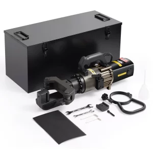 Elektrická hydraulická ohýbačka výstuže, prenosná ohýbačka výstuže s výkonom 2000 W, ohýbanie do 20 – 32 mm za 5 sekúnd, ohýbačka výstuže s puzdrom na náradie a olejničkou