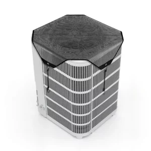 Kryt klimatizácie pre vonkajšie jednotky, 910 x 910 mm, ochranný kryt pre klimatizácie, PVC sieťovaný kryt s elastickými háčikmi, odolný voči roztrhnutiu, na vonkajšie použitie, celoročné použitie, čierny