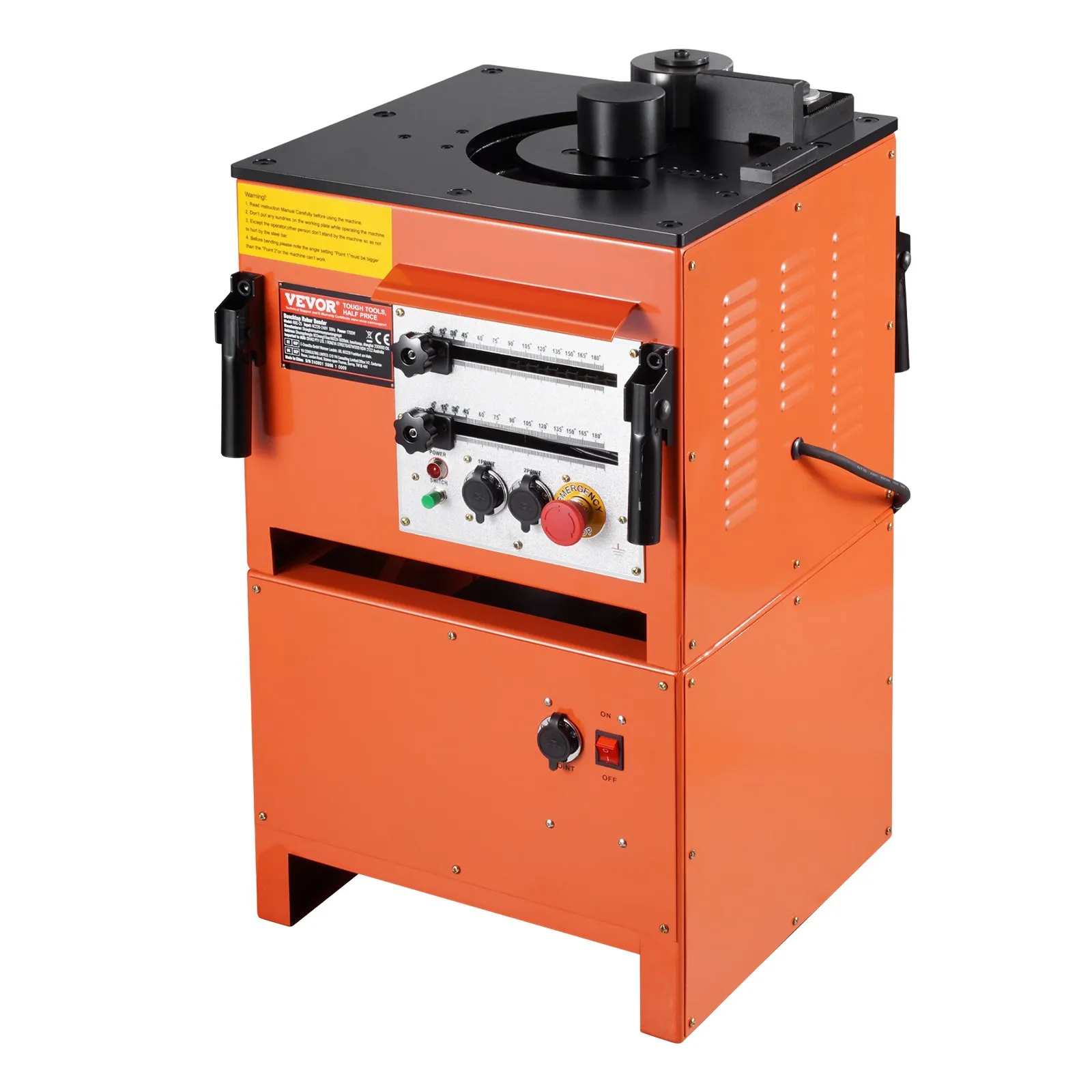 Elektrická ohýbačka výstuže 2 v 1, prenosná hydraulická ohýbačka s výkonom 1700 W, 3 uhly ohýbania až do 4 – 25 mm za 4 sekundy, vysokovýkonná ohýbačka výstuže s príslušenstvom – Obrázok 4