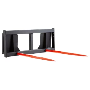 Hroty čelného nakladača s nosnosťou 1360 kg, hroty na balíky z pružinovej ocele, transportné vidlice na balíky s dvoma hrotmi s dĺžkou 124 cm, odolné hroty, kompatibilné s kompaktnými nakladačmi a traktormi.