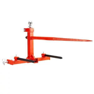 Hroty čelného nakladača s nosnosťou 725 kg, hroty na balíky, hrot na balíky, vidlica na prepravu balíkov s jedným hrotom a dvoma stabilizačnými hrotmi, odolné hroty kompatibilné s kompaktnými nakladačmi a traktormi.