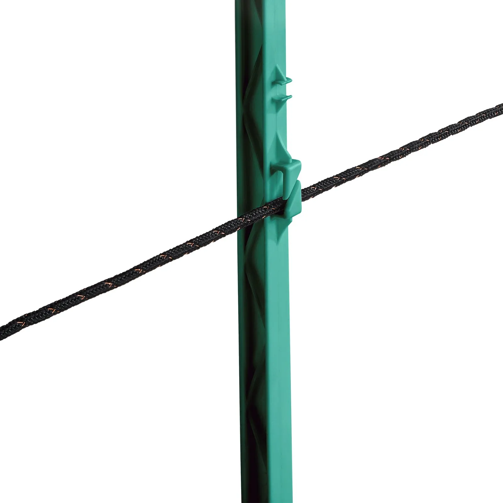 Elektrický plotový drôt, 305 m, prenosný polyetylénový drôt, priemer 6 mm, 2 medené pramene pre spoľahlivú vodivosť a odolnosť voči hrdzi, plotové lano pre kone, dobytok a hospodárske zvieratá – Obrázok 2