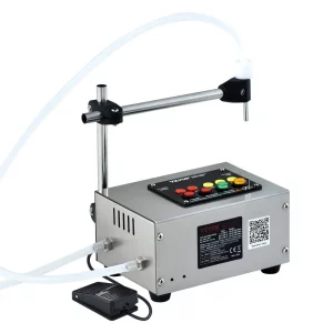 Plniaci stroj na tekutiny, plniaca kapacita 10 – 4 000 ml, automatický plniaci stroj na fľaše, digitálne ovládanie mlieka, vody, vína, nápojov, sójovej omáčky, octu, alkoholu (jedno plnenie)