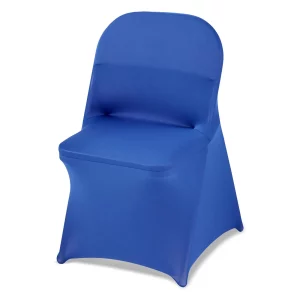 Poťahy na stoličky, Strečové poťahy na stoličky, 50 kusov, Prateľné a odnímateľné poťahy na stoličky vyrobené z polyesteru a spandexu na svadobné oslavy a bankety, Vhodné na skladacie stoličky (45 x 46 x 77 cm), Modré