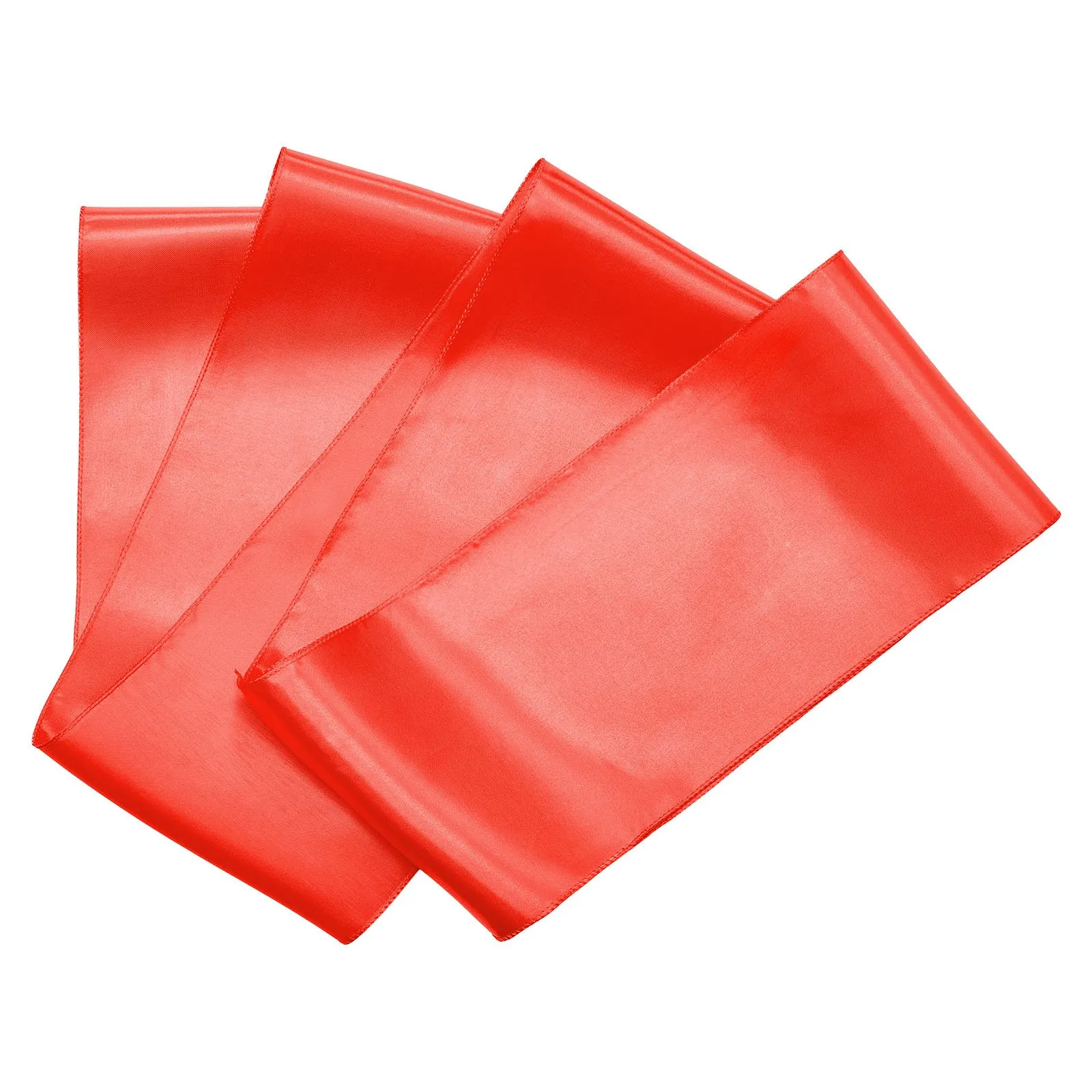 Saténové návleky na stoličky s mašľami (275x17 cm) 50 ks. Stuhy na stoličky na viazanie, Stuhy na stoličky na svadby, večierky, banketové dekorácie, podujatia, Poťahy na banketové stoličky, Mašle na stoličky, Červené – Obrázok 2