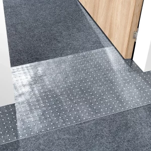 Chránič kobercov pre domáce zvieratá, 38,1 x 1,22 m, PVC chránič kobercov pre mačky odolný voči poškriabaniu na zárubne, protišmyková ochranná podložka proti poškriabaniu pre mačky, ľahko rezateľný plastový chránič kobercov proti poškriabaniu