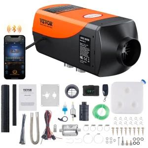 Vzduchový naftový ohrievač 12V 2kW, vzduchový ohrievač, naftové nezávislé kúrenie, vzduchový ohrievač, 0,12–0,26 l/hod. Naftový ohrievač s LCD displejom, diaľkovým ovládaním a aplikáciou Bluetooth