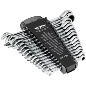 16-dielna sada račňových kombinovaných kľúčov s organizérom, sada kľúčov z Cr-V ocele, metrické 8 mm až 24 mm, ideálne pre domácnosť, garáž, dielňu, opravy áut, núdzové situácie