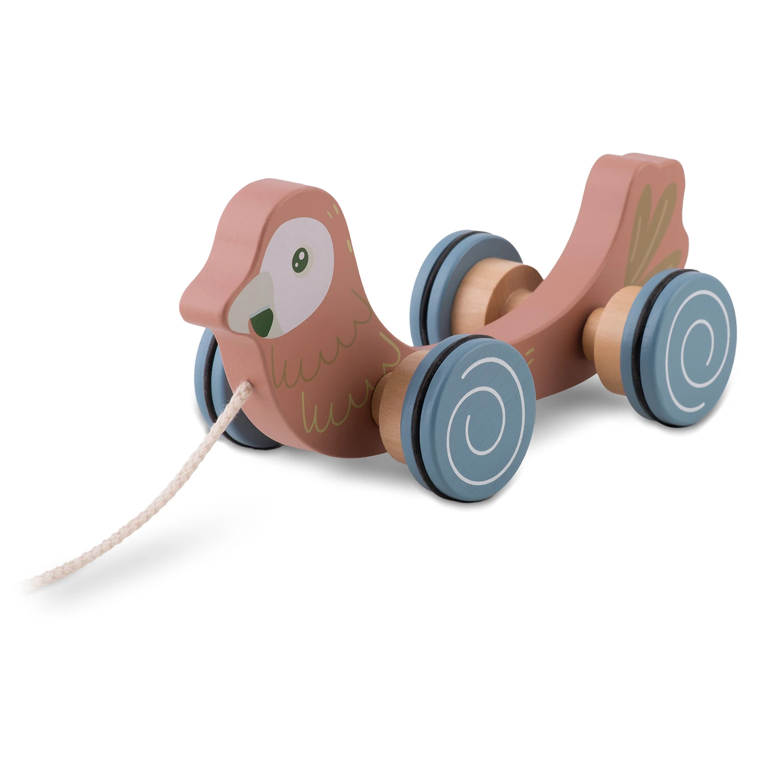 Drevená hračka na ťahanie papagáj NK-854 Nukido – Obrázok 7