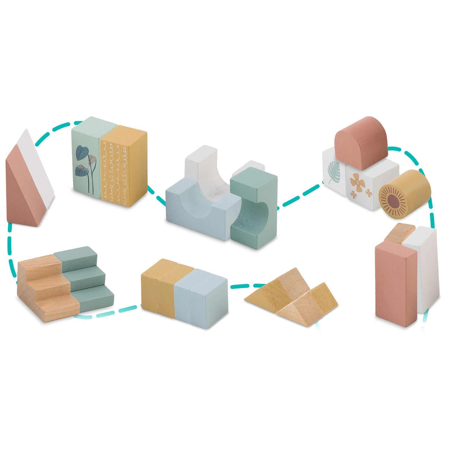 Drevená hračka na ťahanie s kockami NK-853 Nukido – Obrázok 5