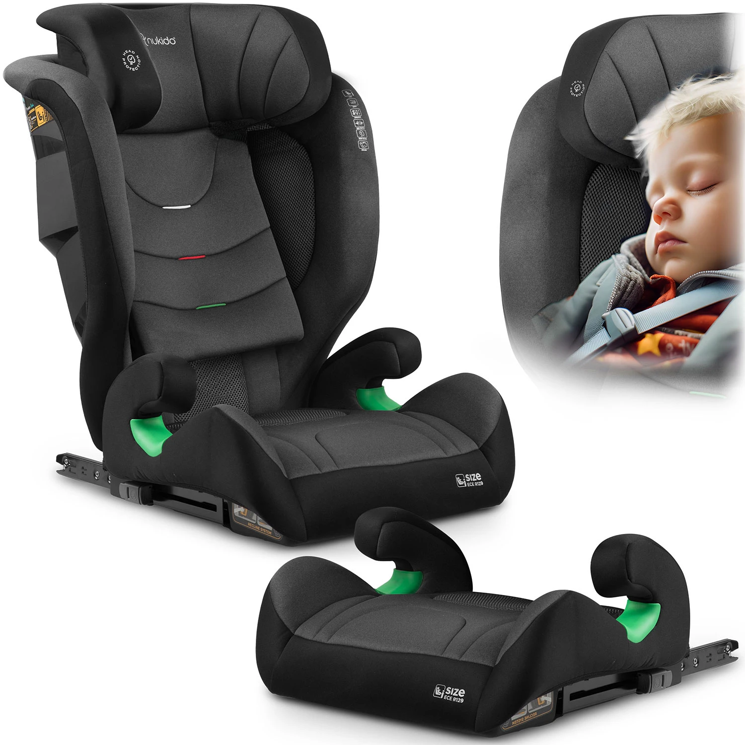 Autosedačka Nukido Louis Soft čierna/sivá 15-36 kg ISOFIX – Obrázok 11