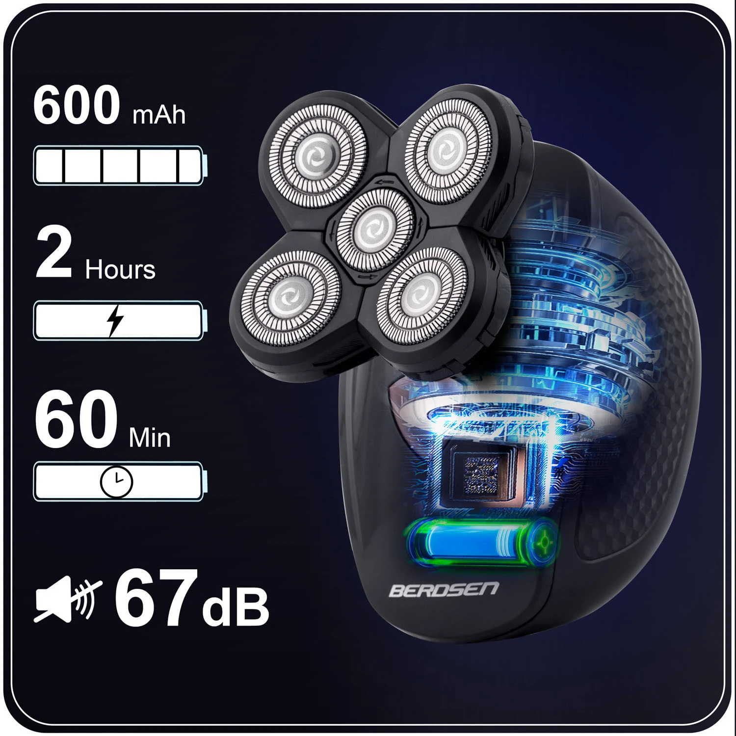 Elektrický holiaci strojček Berdsen BD-265 čierny – Obrázok 5