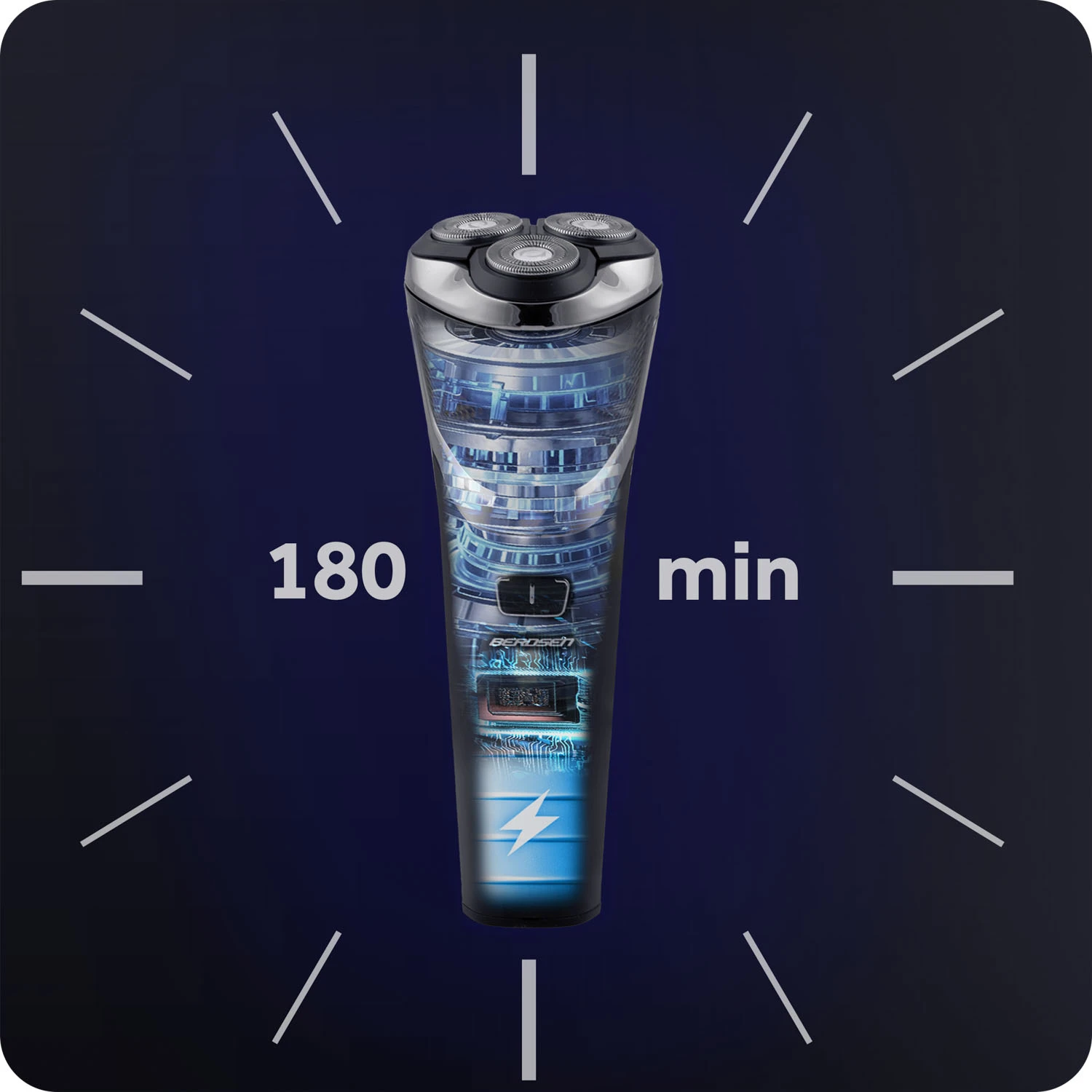 Elektrický holiaci strojček Berdsen BD-268 čierny – Obrázok 3