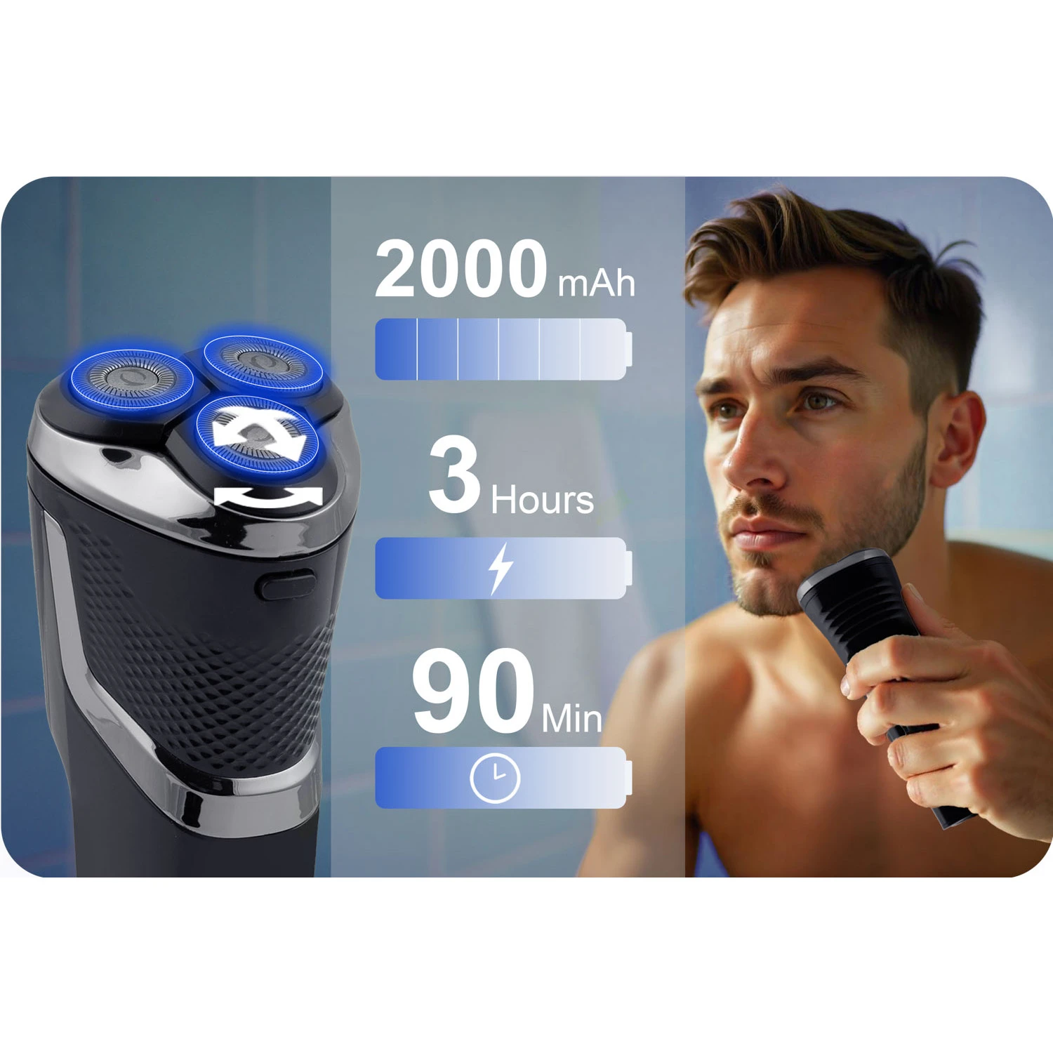 Elektrický holiaci strojček Berdsen BD-268 čierny – Obrázok 5